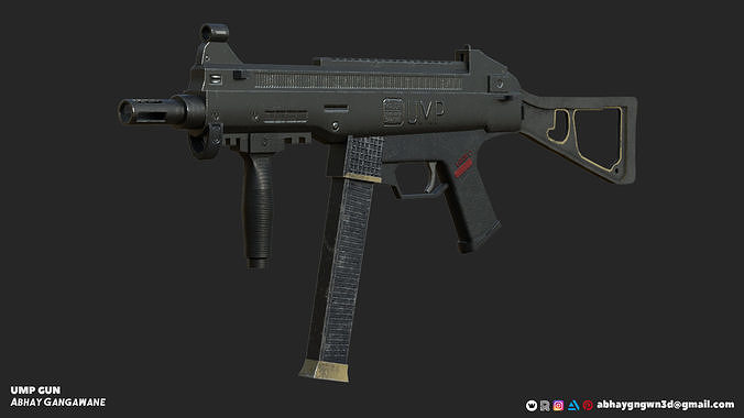 UMP Gun CGTrader Low-poly 3D model
