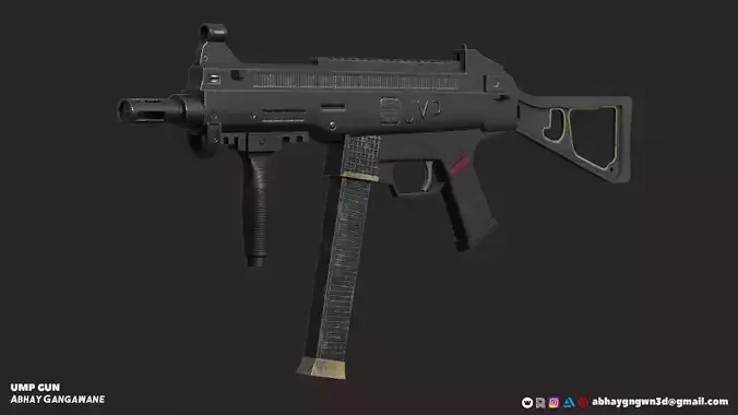 UMP Gun CGTrader Low-poly 3D model