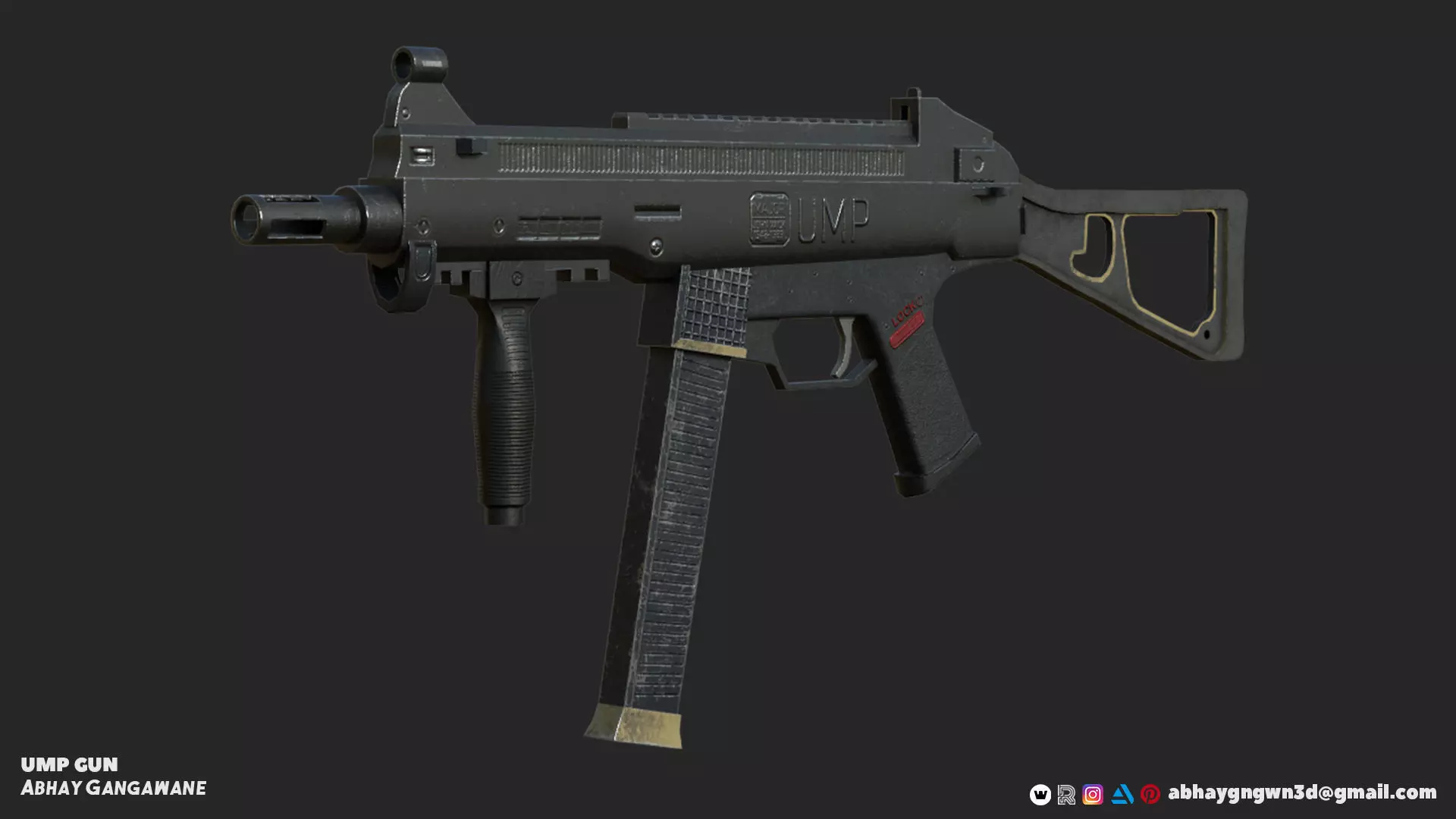 UMP Gun CGTrader Low-poly 3D model_0