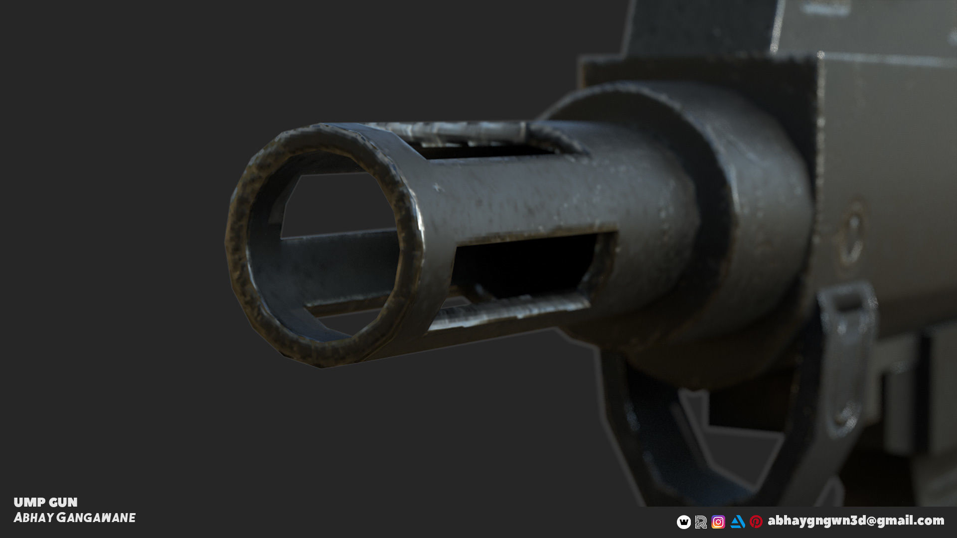 UMP Gun CGTrader Low-poly 3D model_7