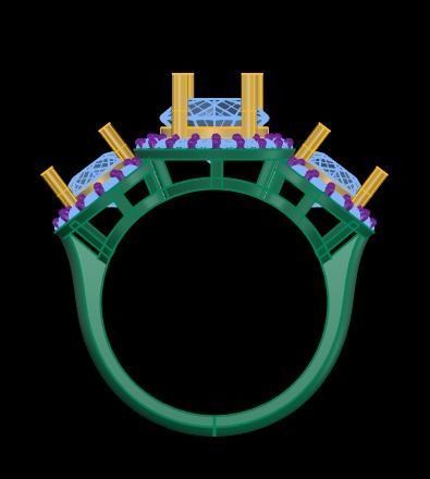 color stone ring 3D print model_3