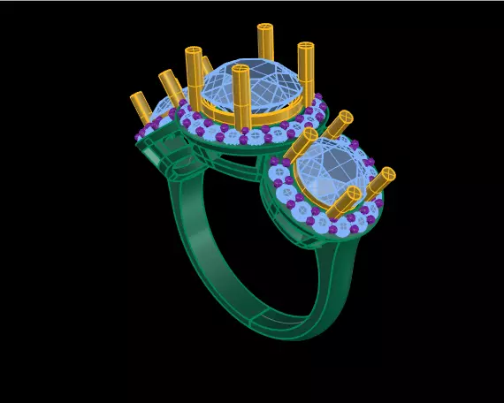 color stone ring 3D print model_0