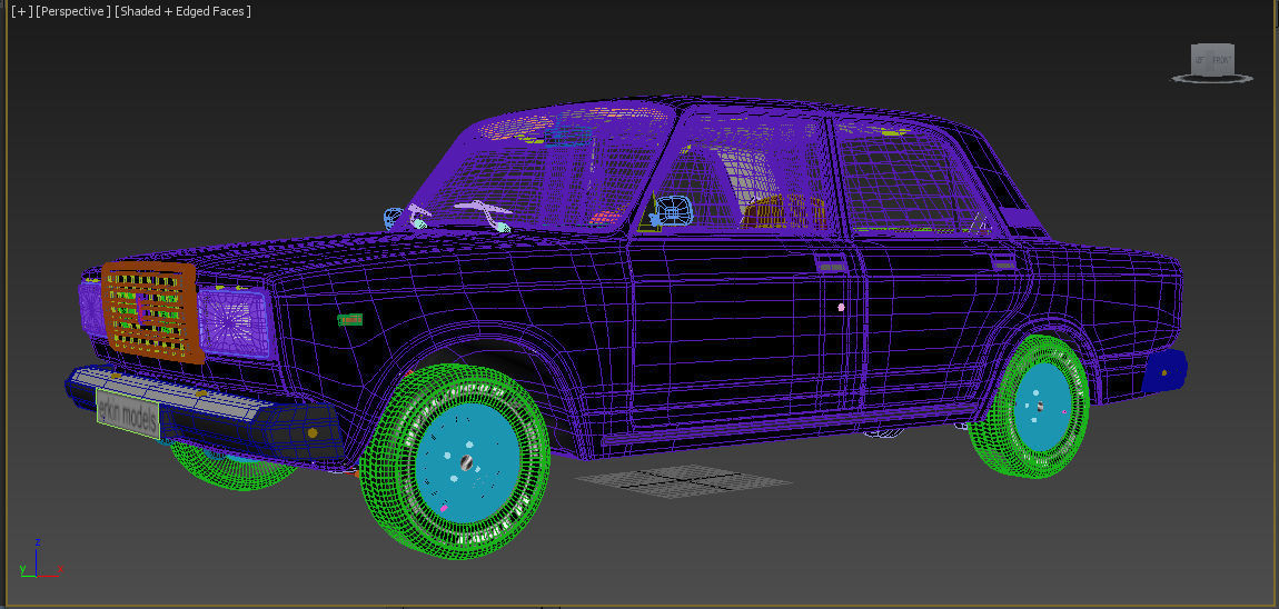 Vaz 2107 3D model_7