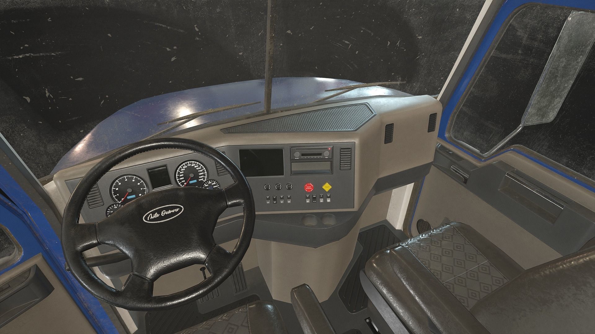 Semi Truck Van Trailer Low-poly 3D model_12