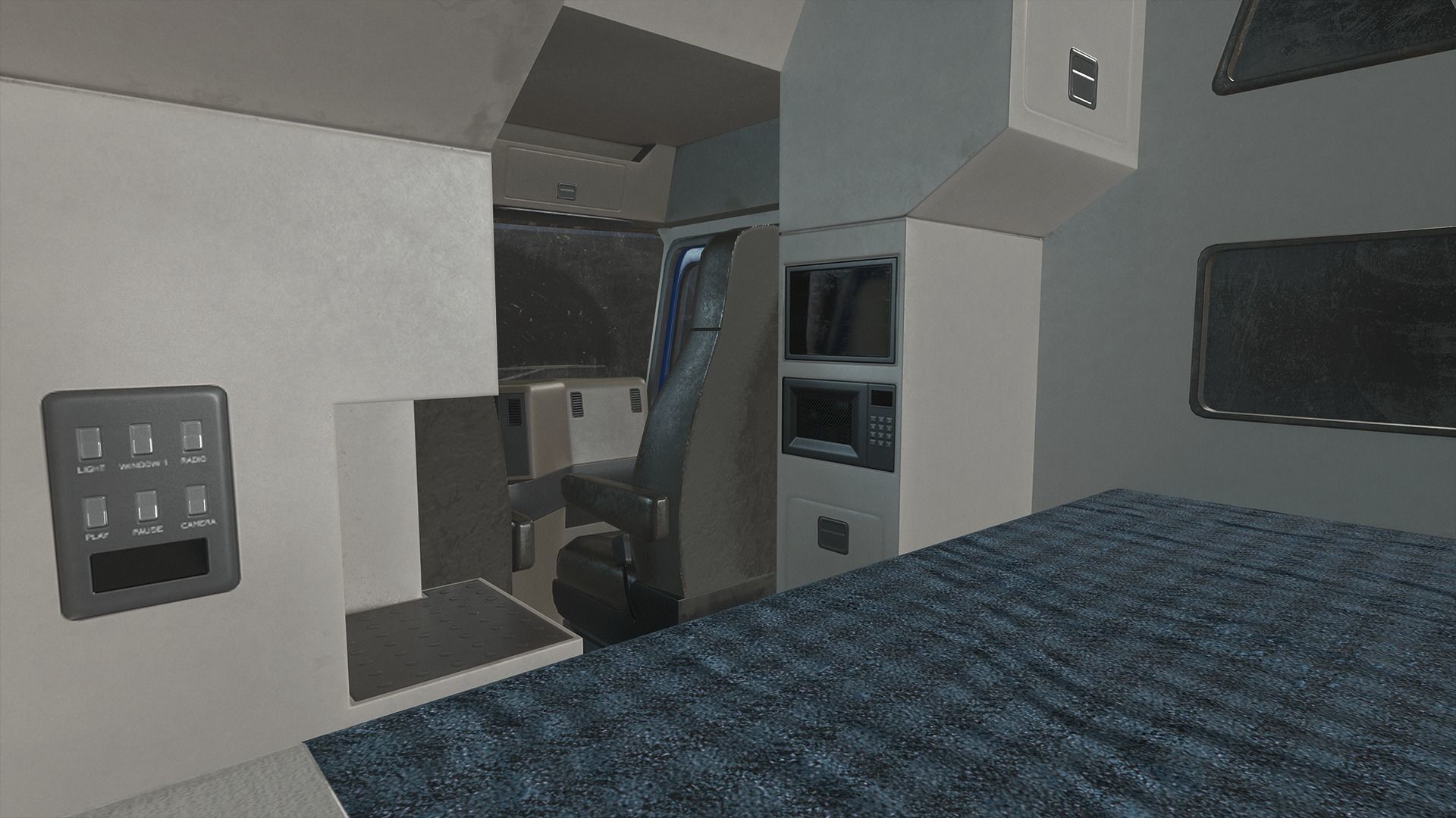 Semi Truck Van Trailer Low-poly 3D model_13