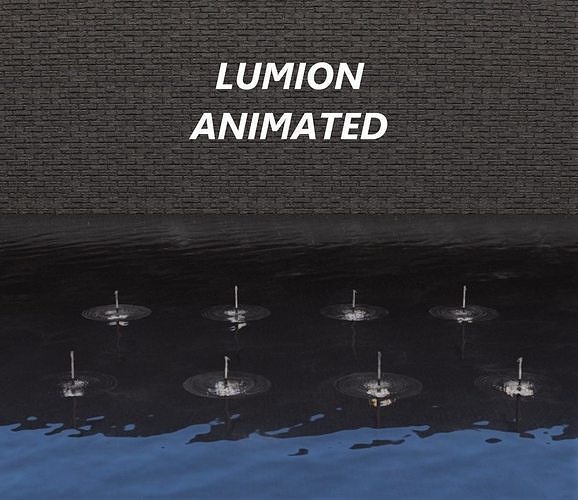 Lumion fountain - animated Low-poly 3D model