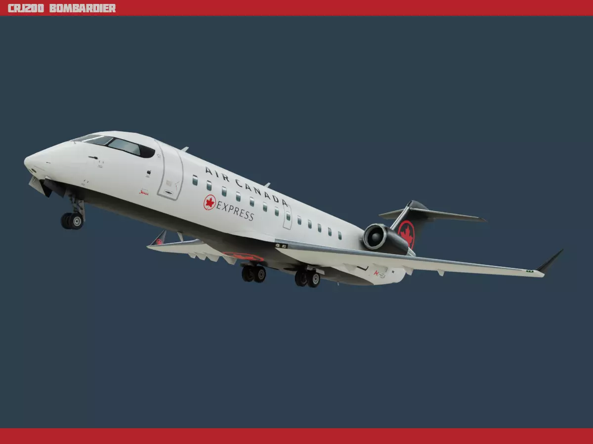 CRJ200 Air Canada Low-poly 3D model