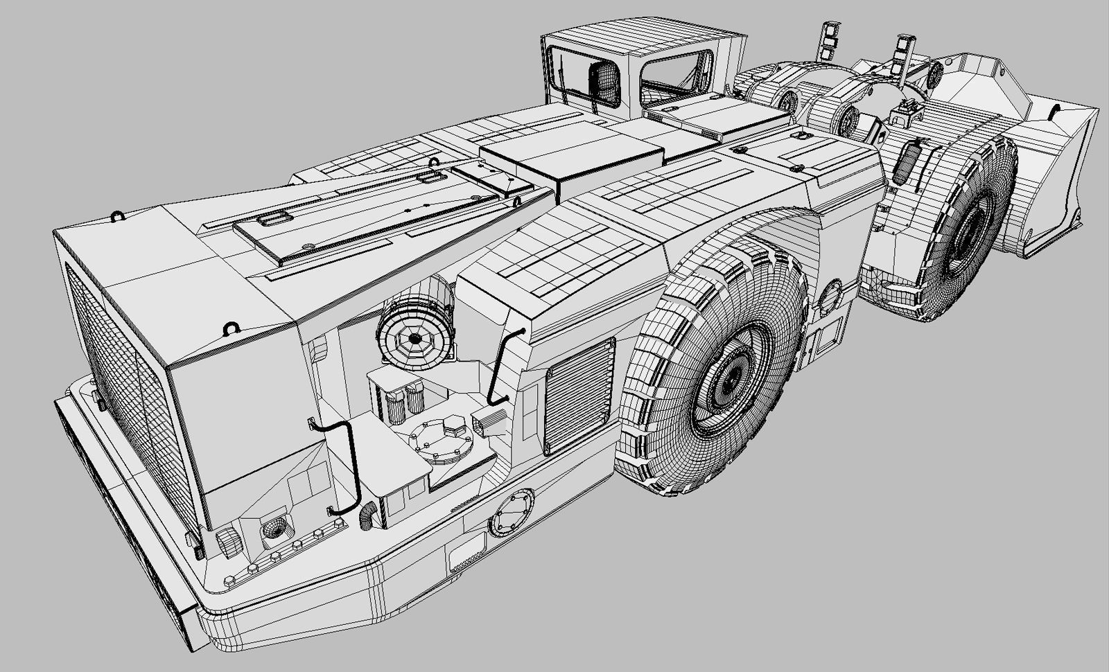 Underground Mining Loader LH621 3D model_25
