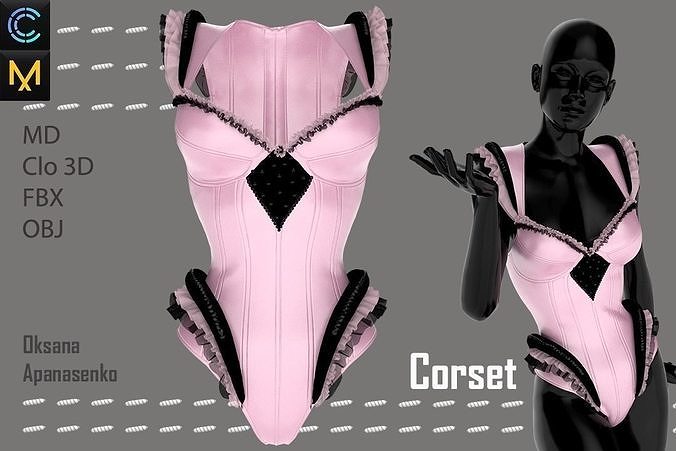 Female corset 3D model