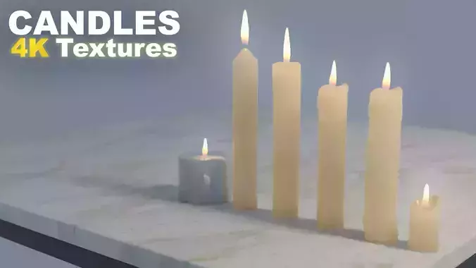 Candles Lowpoly textures