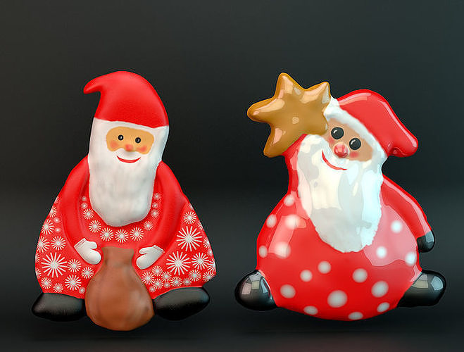 Santa magnets 3D model