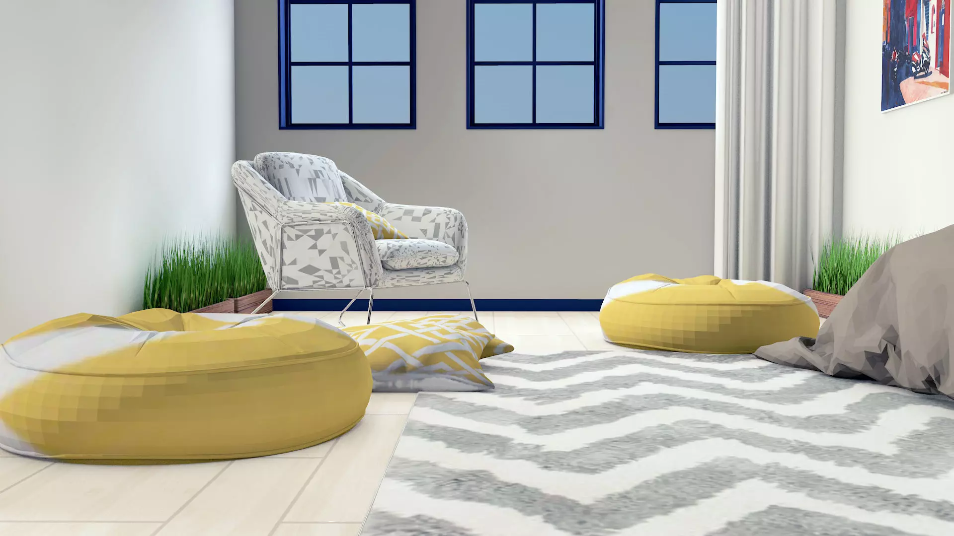 Simple Bedroom 3D model_0