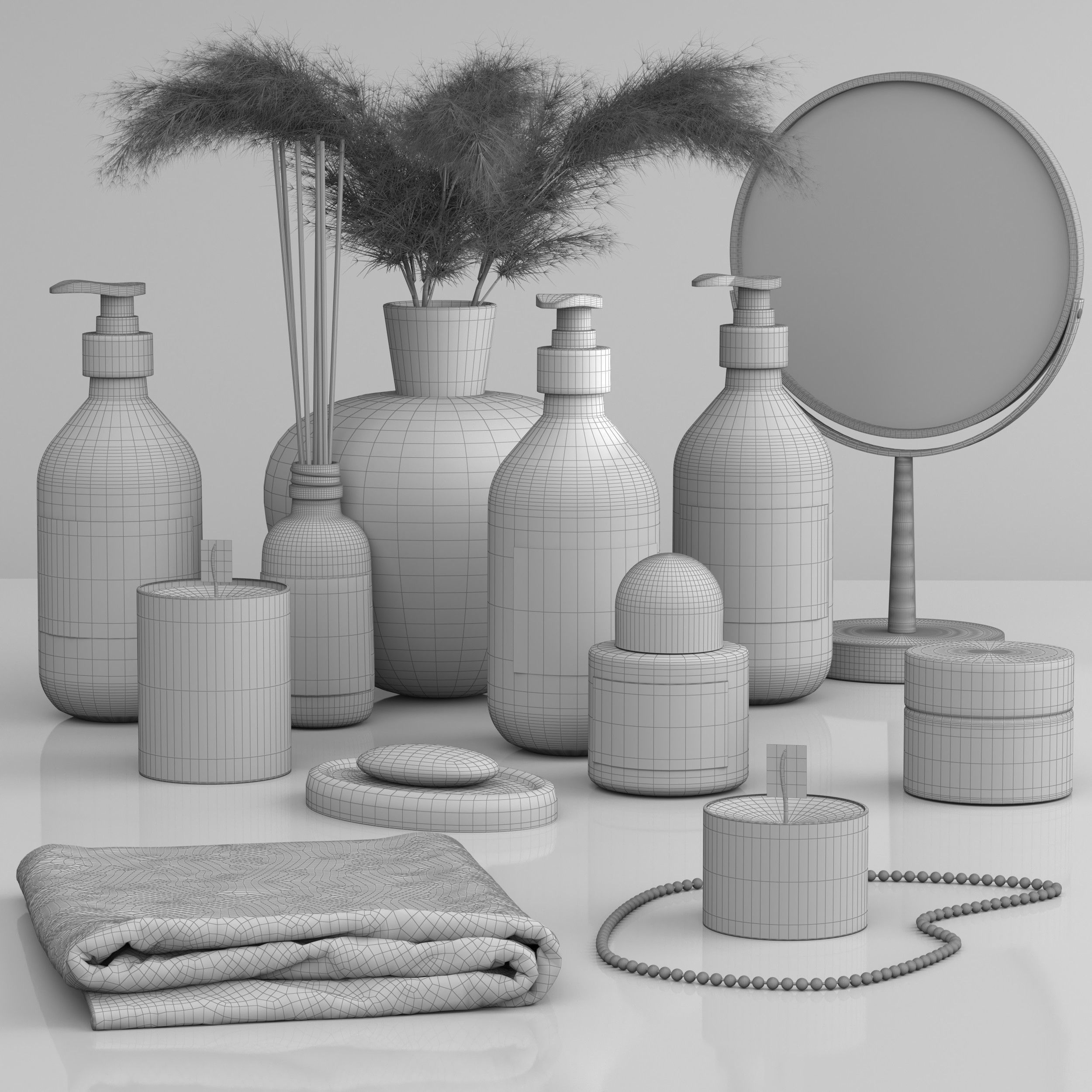 Bathroom accessories set 02 3D model_3