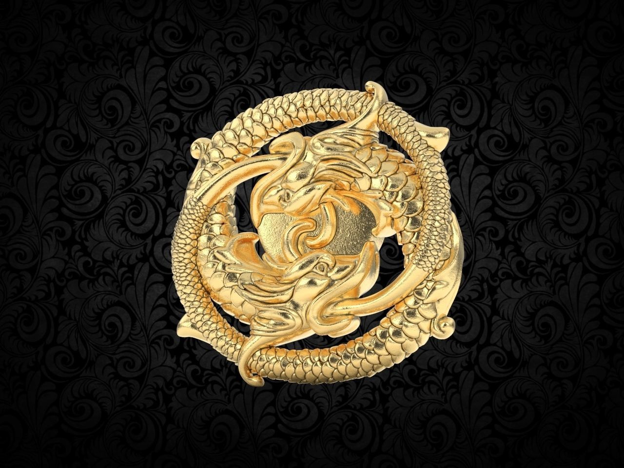 Dragon pendant 3D print model_8