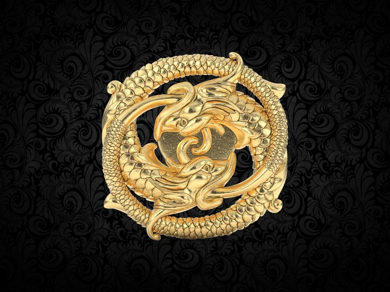 Dragon pendant 3D print model_4