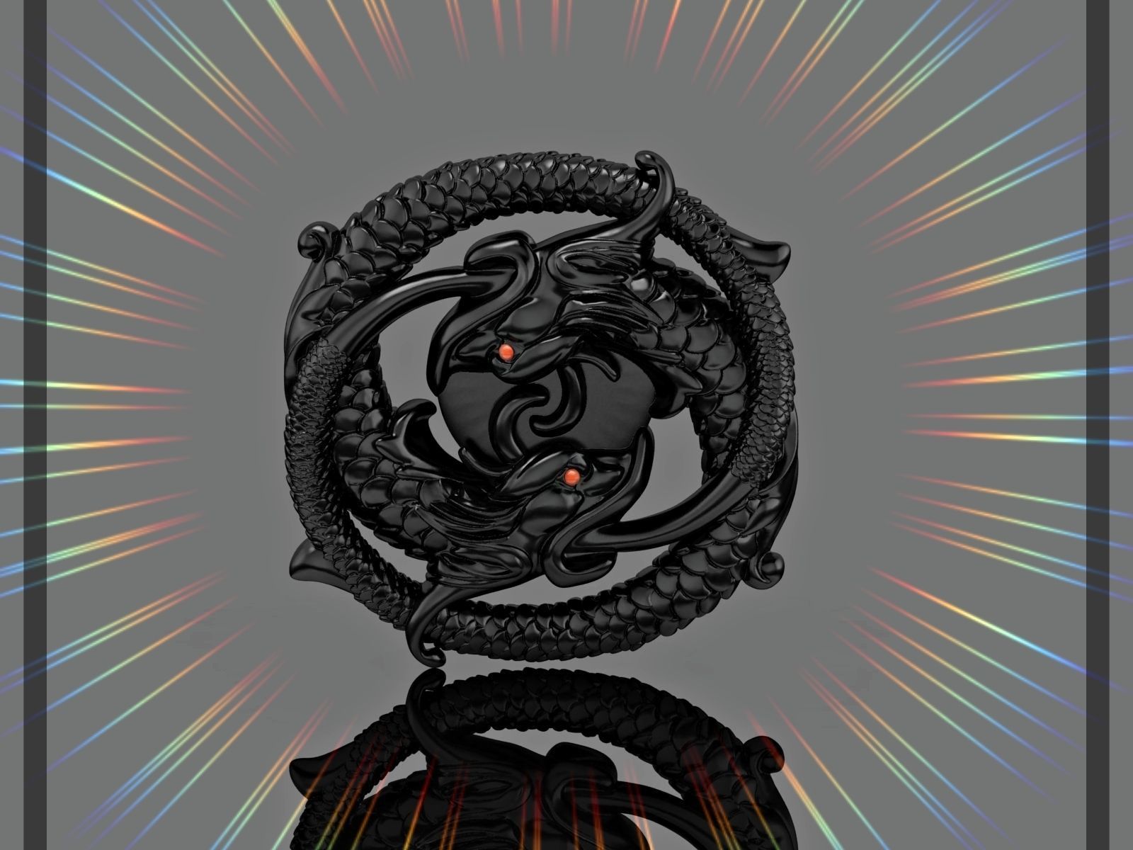 Dragon pendant 3D print model_2