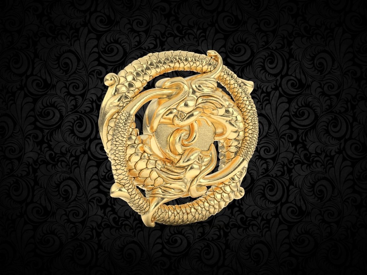 Dragon pendant 3D print model_6