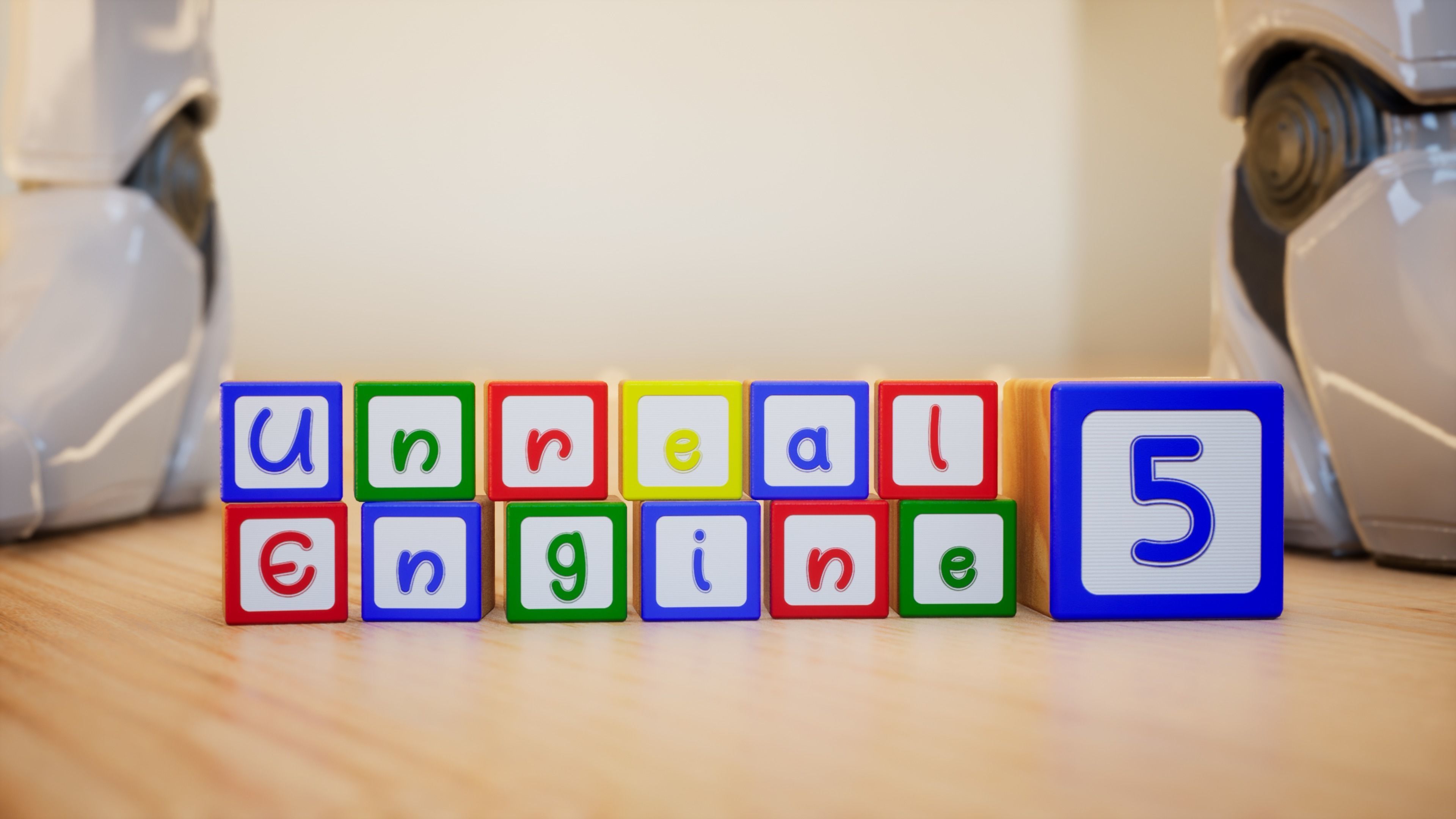 Wooden Blocks - Alphabet and Numbers - Unreal Engine Low-poly 3D model_8