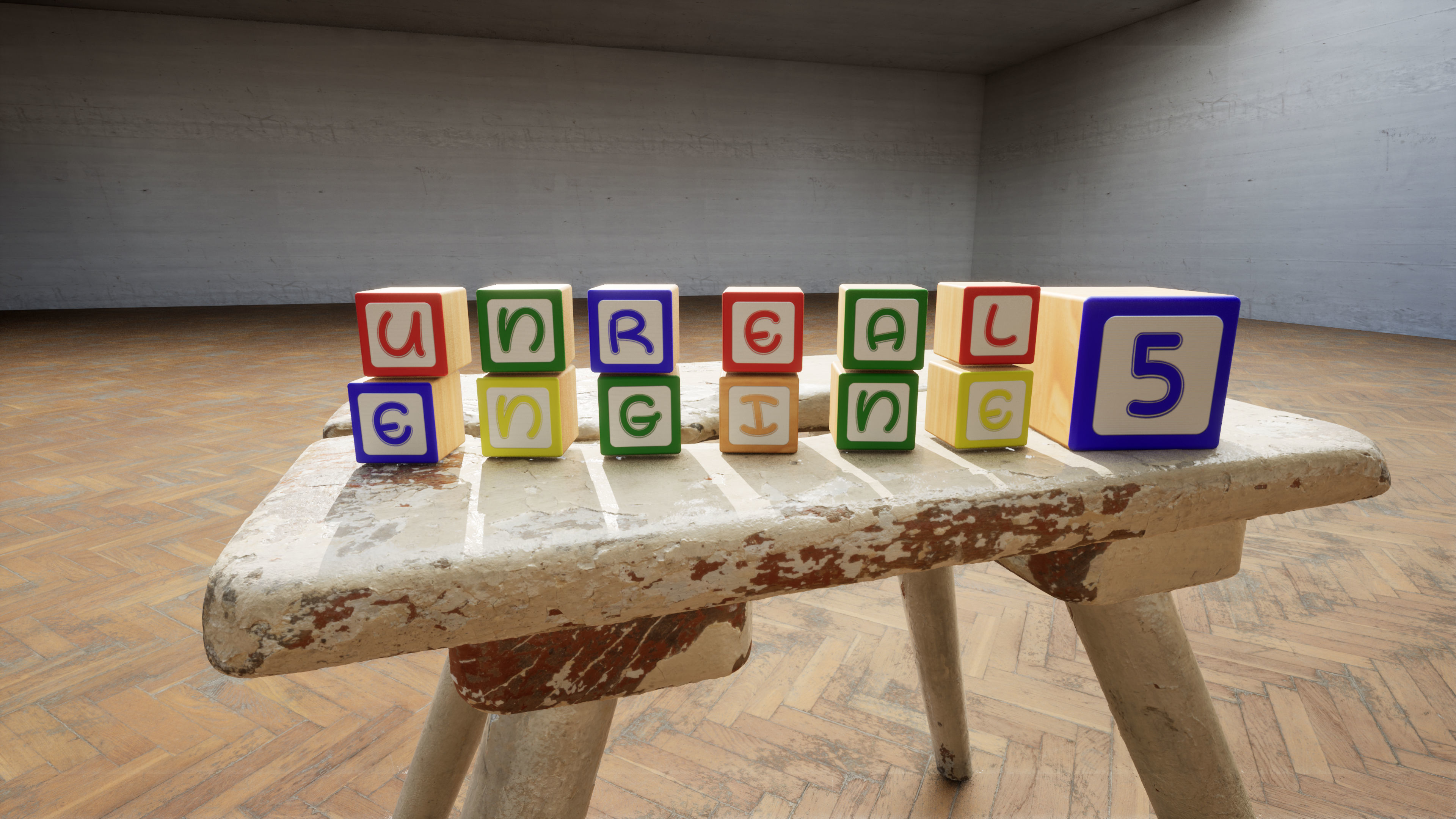 Wooden Blocks - Alphabet and Numbers - Unreal Engine Low-poly 3D model_12