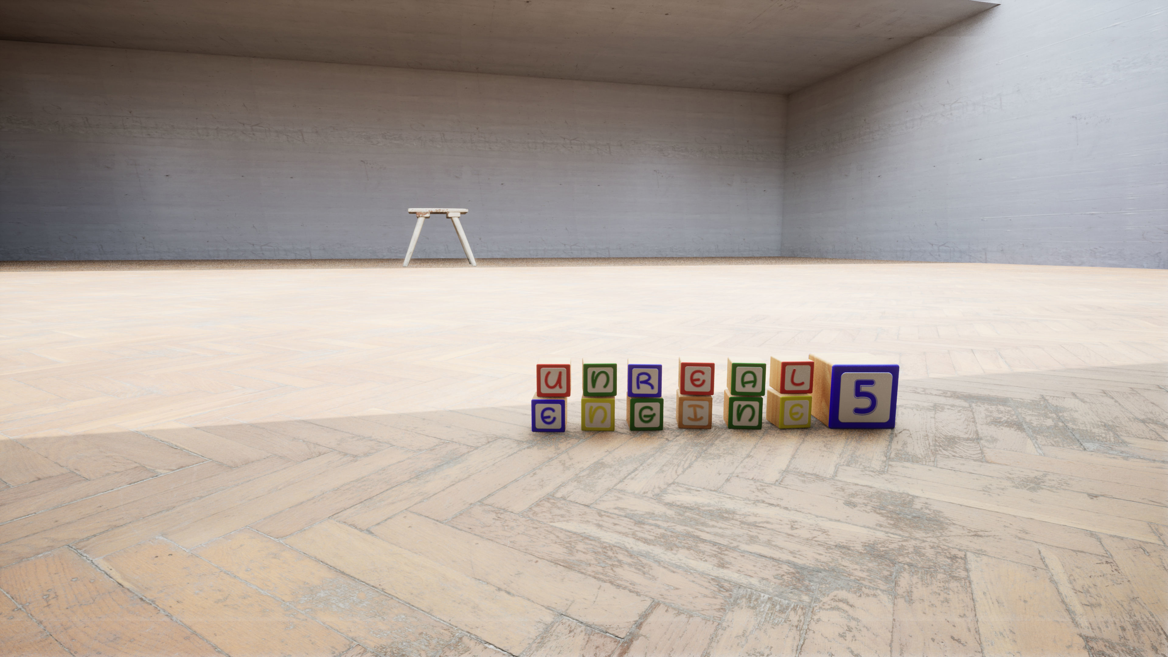 Wooden Blocks - Alphabet and Numbers - Unreal Engine Low-poly 3D model_15