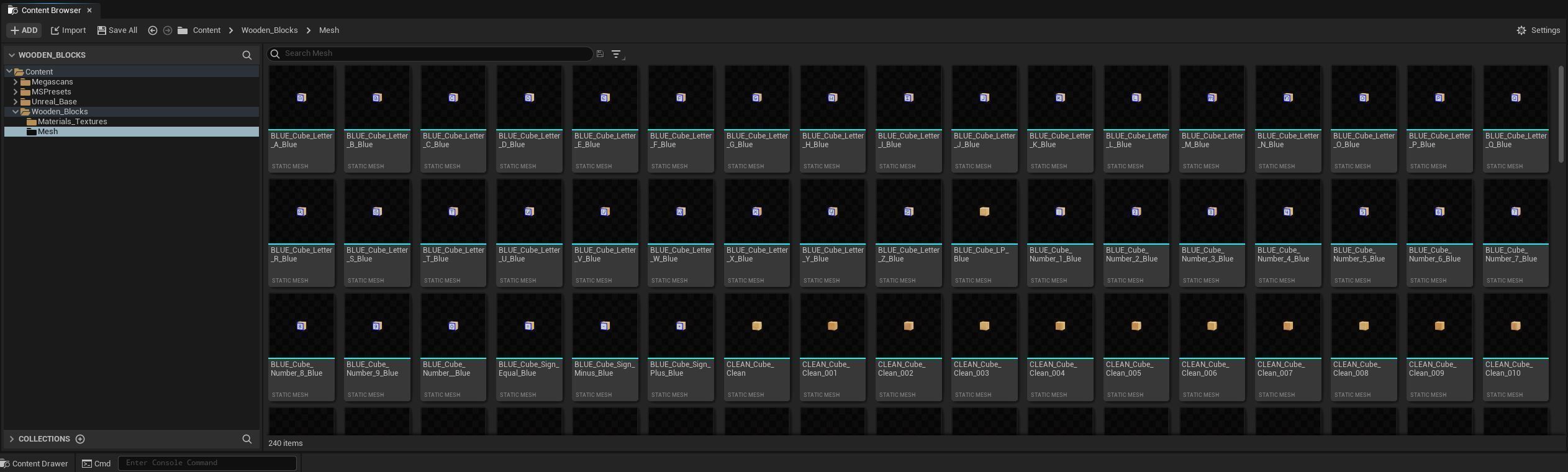 Wooden Blocks - Alphabet and Numbers - Unreal Engine Low-poly 3D model_28