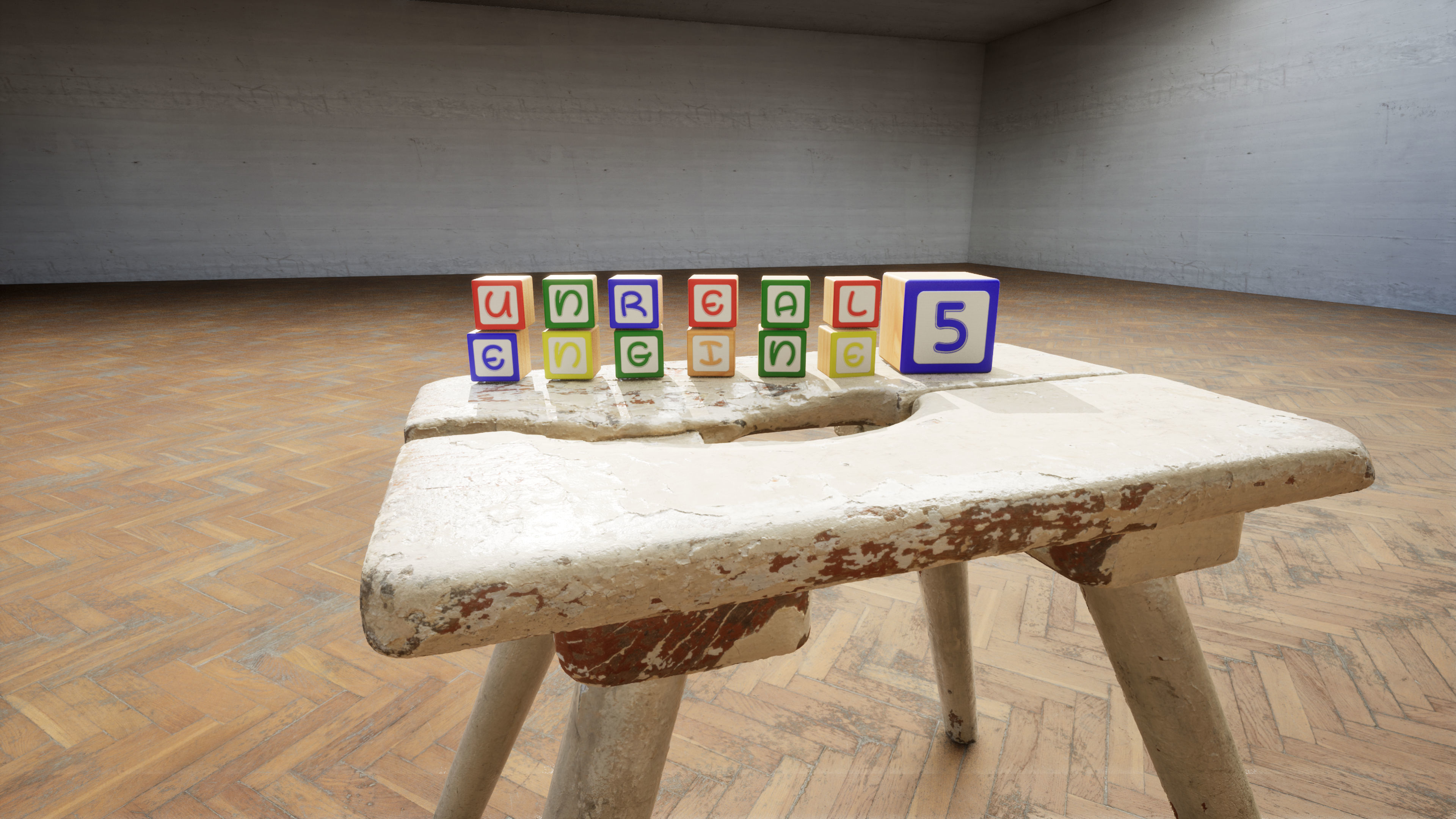 Wooden Blocks - Alphabet and Numbers - Unreal Engine Low-poly 3D model_13