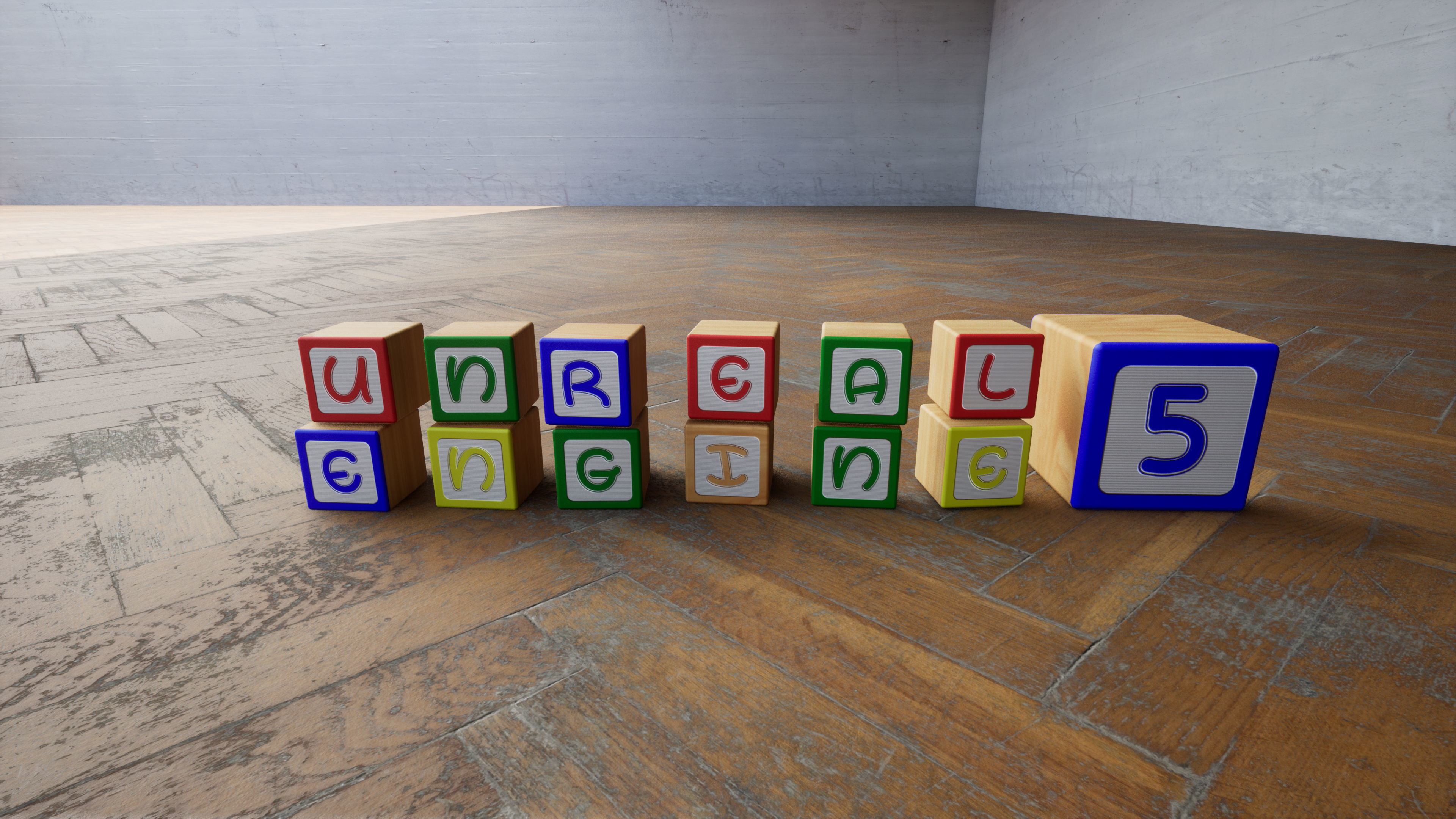 Wooden Blocks - Alphabet and Numbers - Unreal Engine Low-poly 3D model_14