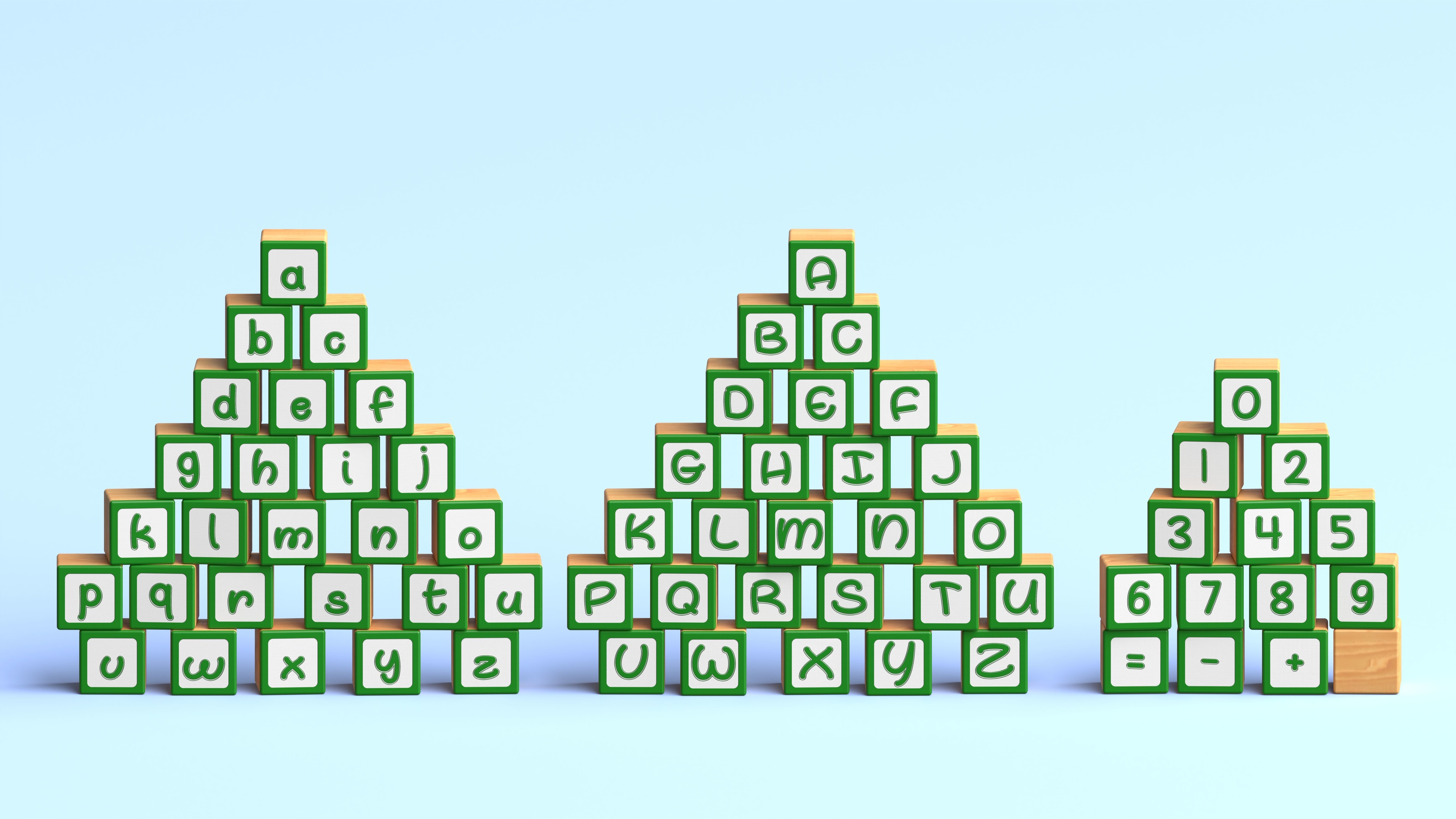 Wooden Blocks - Alphabet and Numbers - Unreal Engine Low-poly 3D model_3