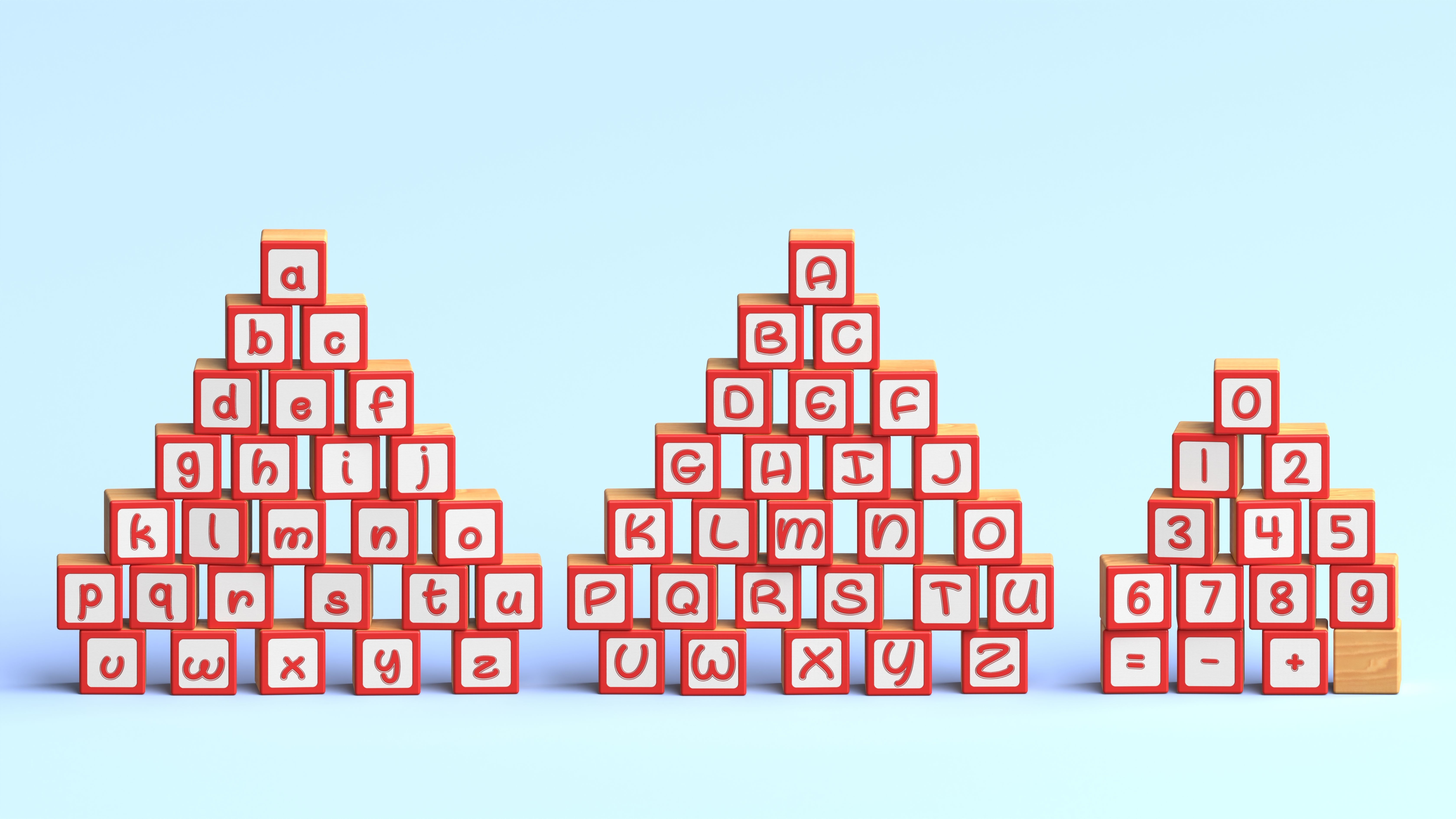 Wooden Blocks - Alphabet and Numbers - Unreal Engine Low-poly 3D model_4