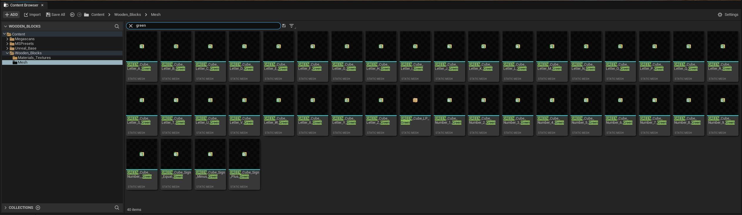 Wooden Blocks - Alphabet and Numbers - Unreal Engine Low-poly 3D model_30