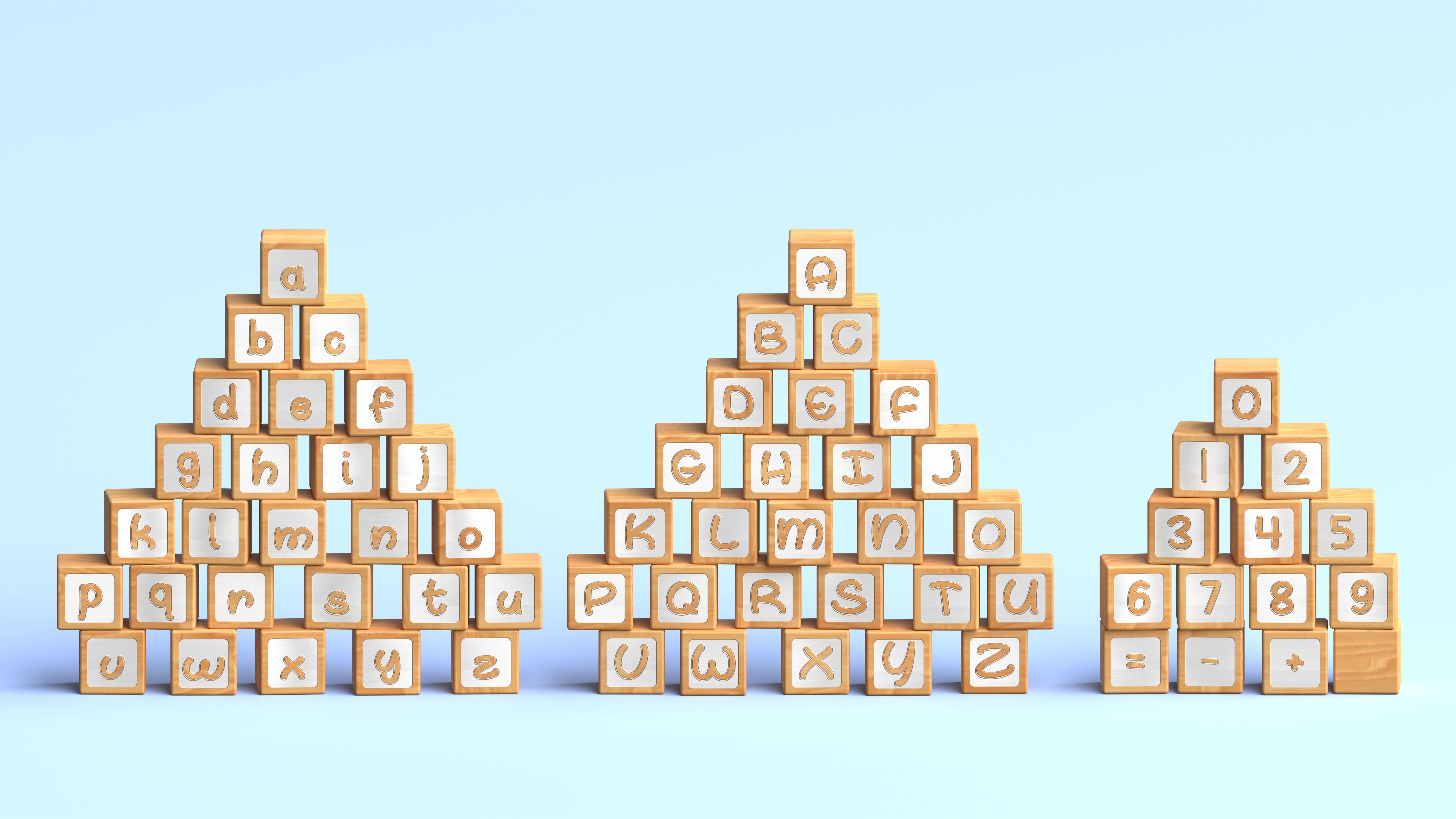 Wooden Blocks - Alphabet and Numbers - Unreal Engine Low-poly 3D model_5