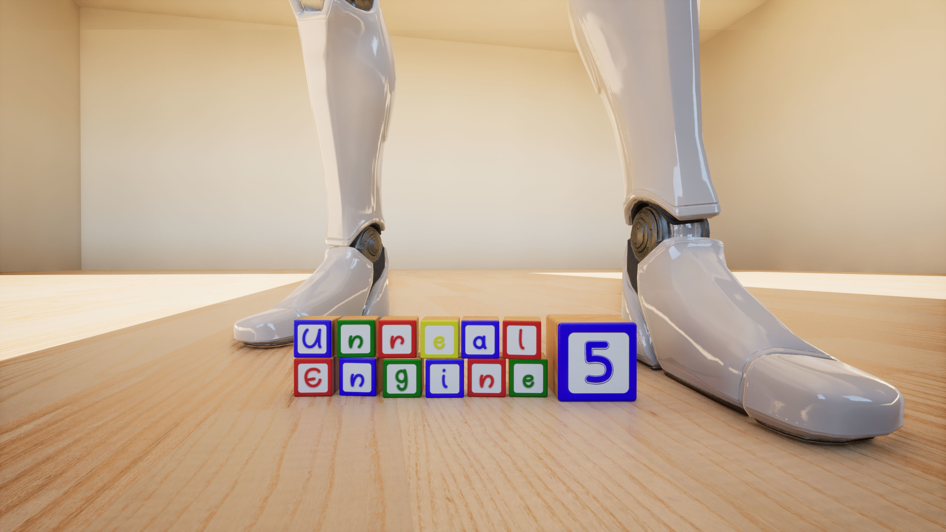 Wooden Blocks - Alphabet and Numbers - Unreal Engine Low-poly 3D model_11
