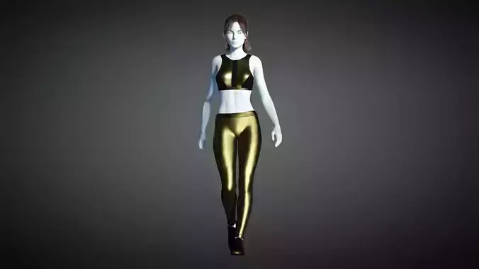 Cyberpunk - Sports Activewear Clothing Set - Gold and Black