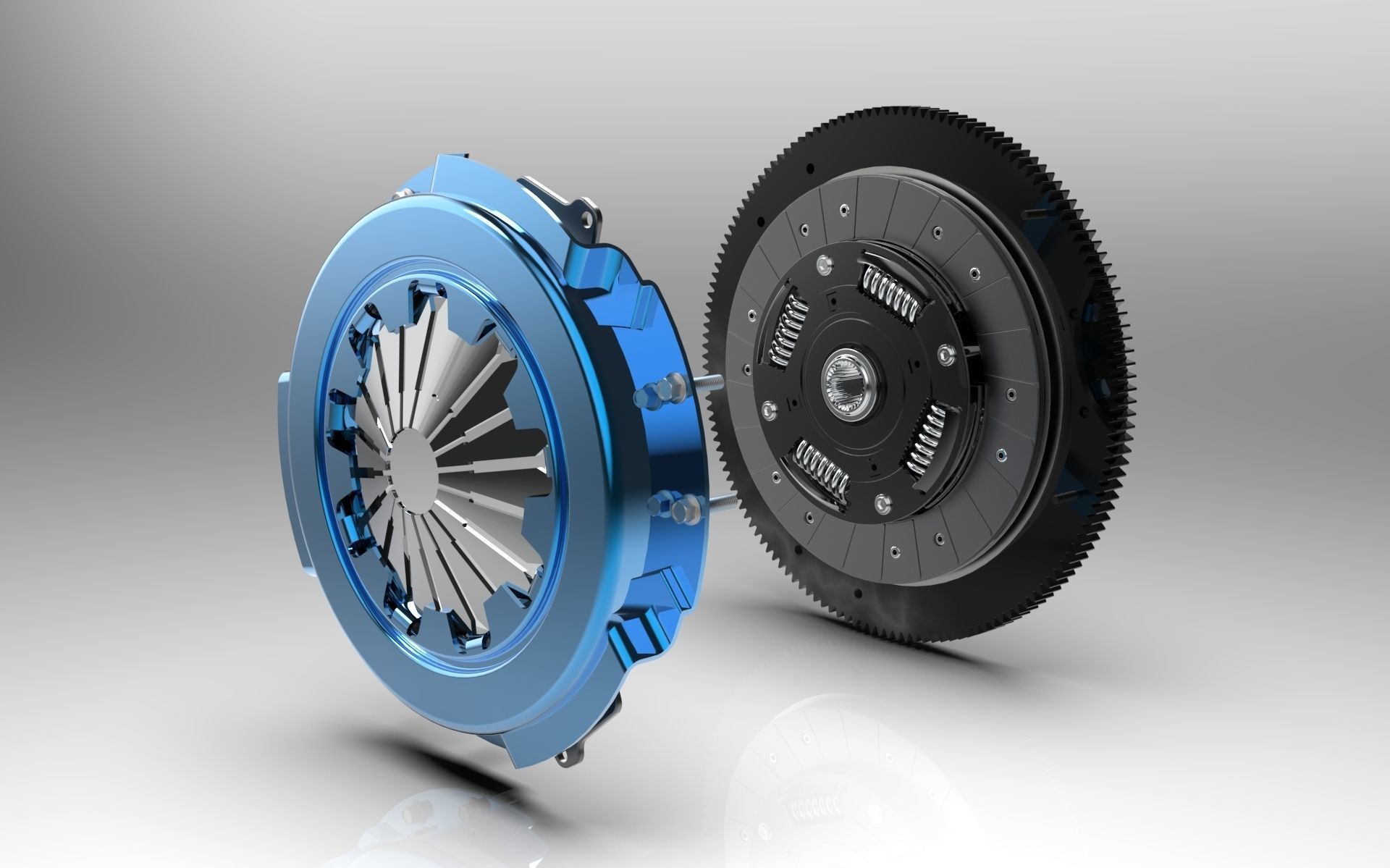 Clutch With Fly-Wheel 3D model_7