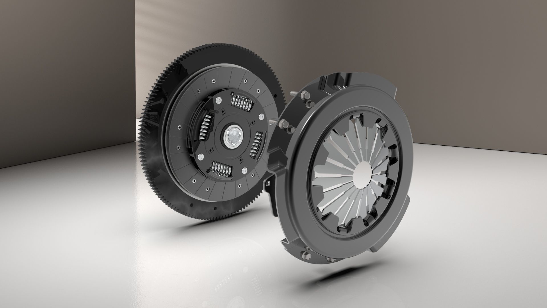 Clutch With Fly-Wheel 3D model_9
