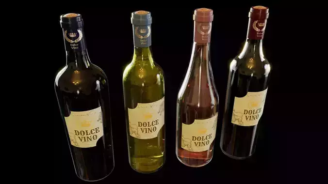 Wine Bottles Collection 3D model