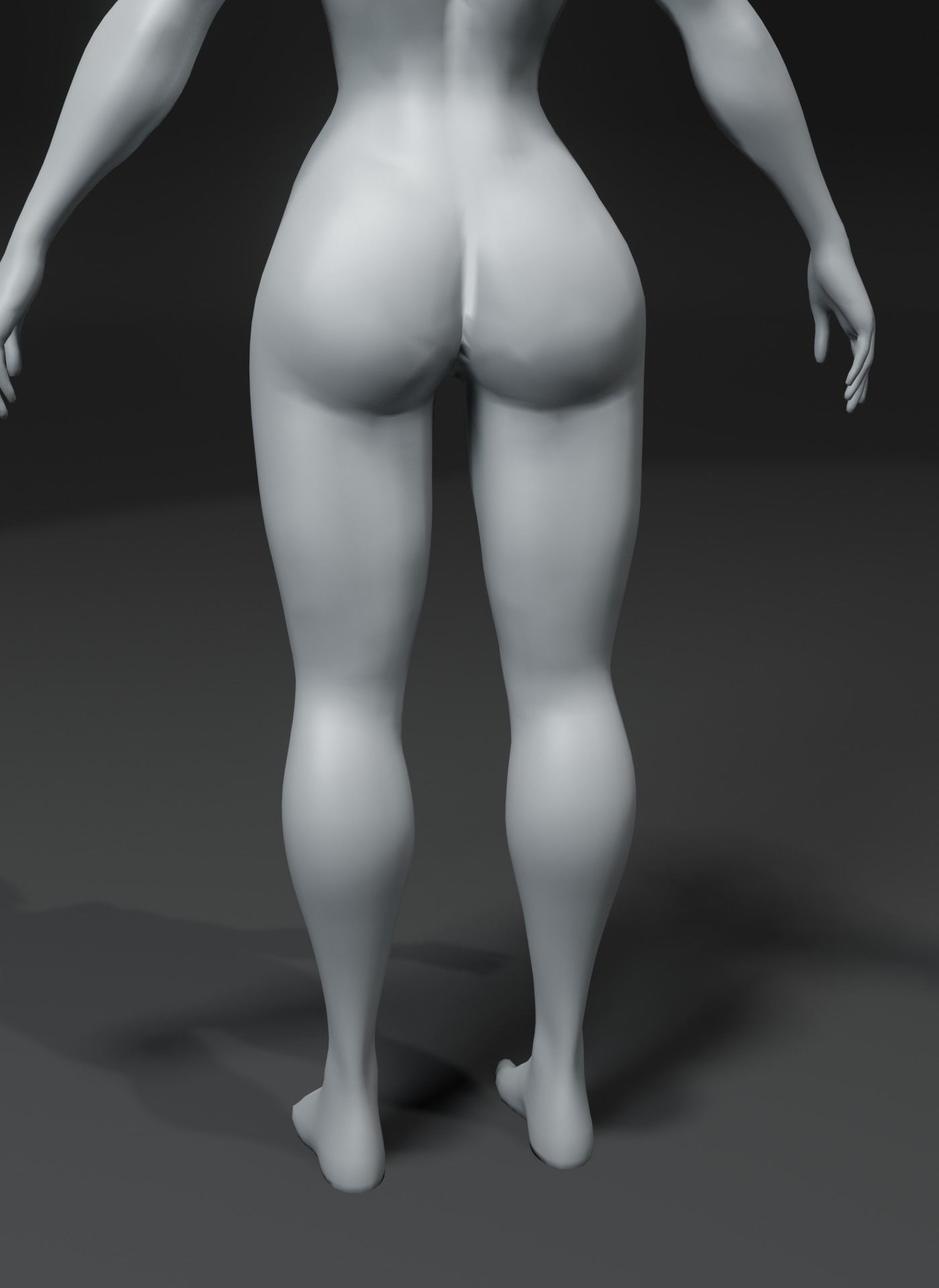 Superhero Female Body Base Mesh 3D Model 10k Polygons Low-poly 3D model_5