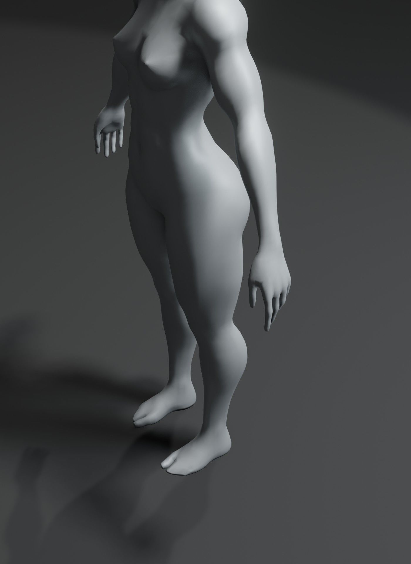 Superhero Female Body Base Mesh 3D Model 10k Polygons Low-poly 3D model_6