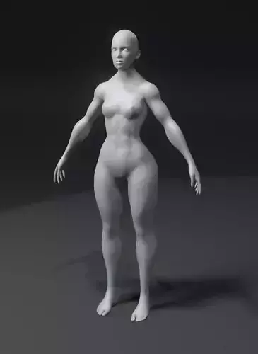 Superhero Female Body Base Mesh 3D Model 10k Polygons Low-poly 3D model