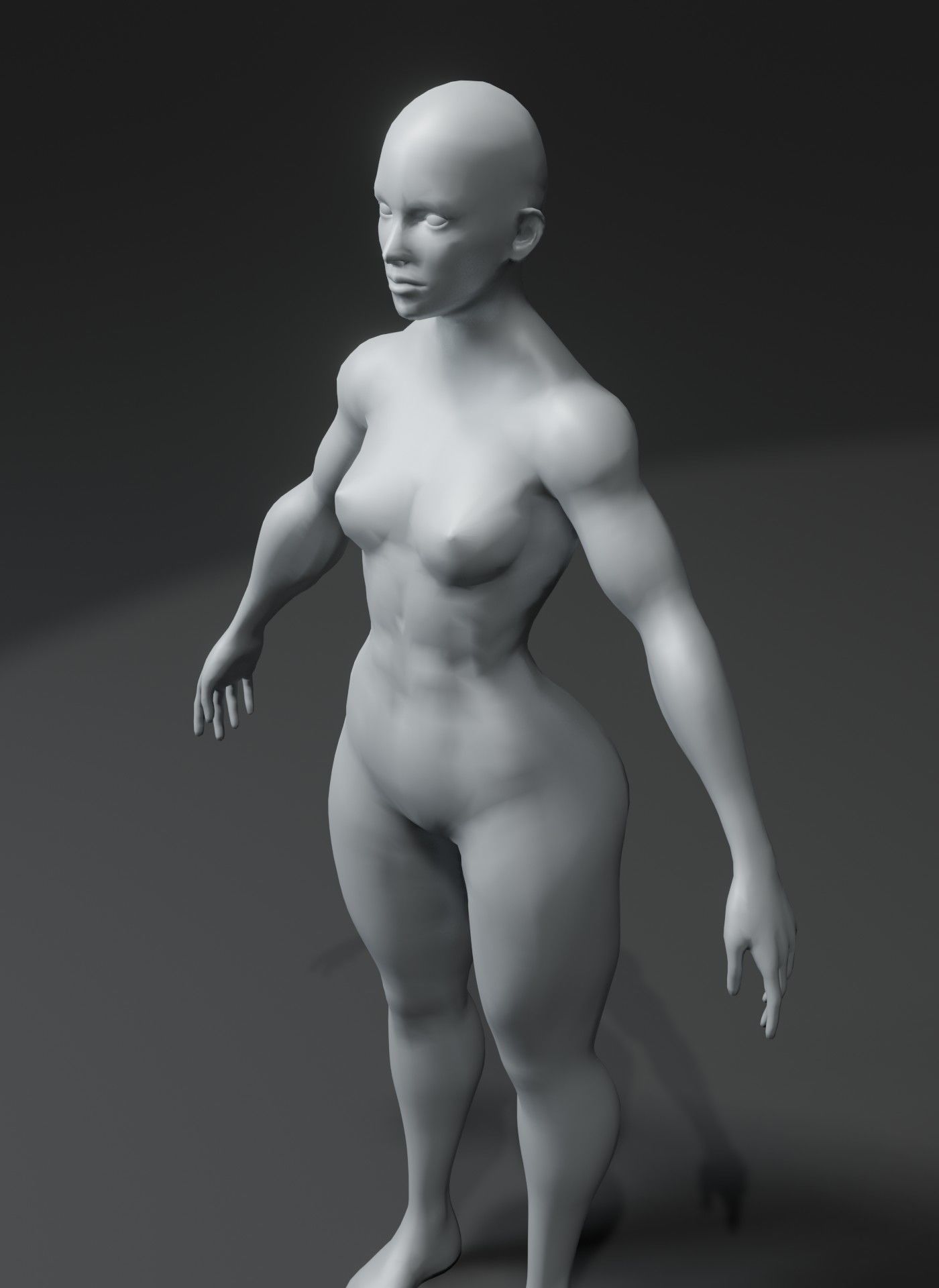 Superhero Female Body Base Mesh 3D Model 10k Polygons Low-poly 3D model_14