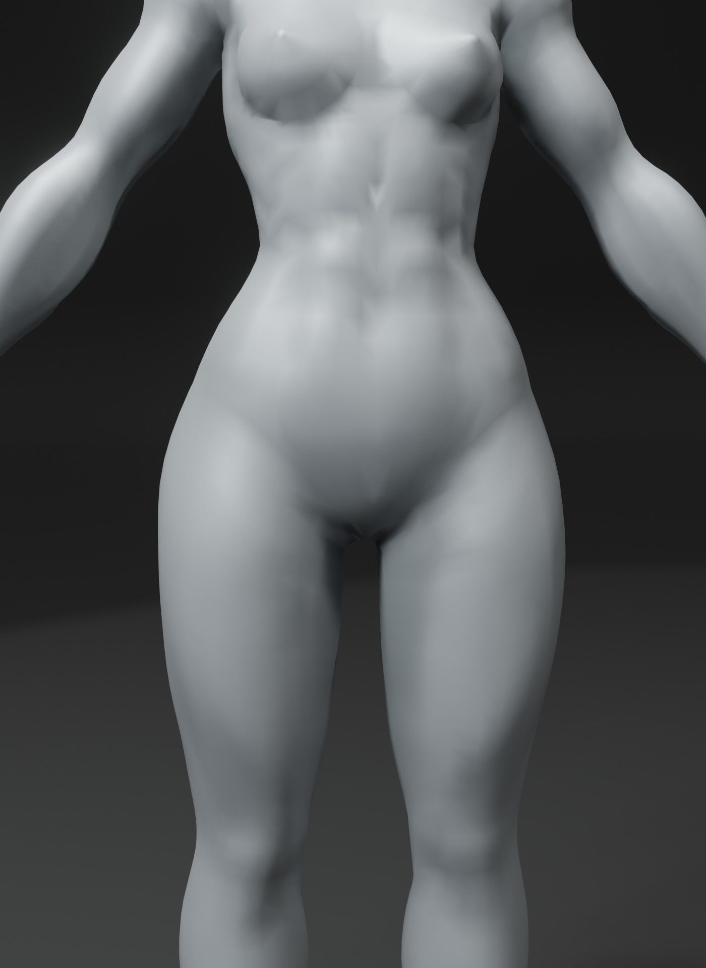 Superhero Female Body Base Mesh 3D Model 10k Polygons Low-poly 3D model_8