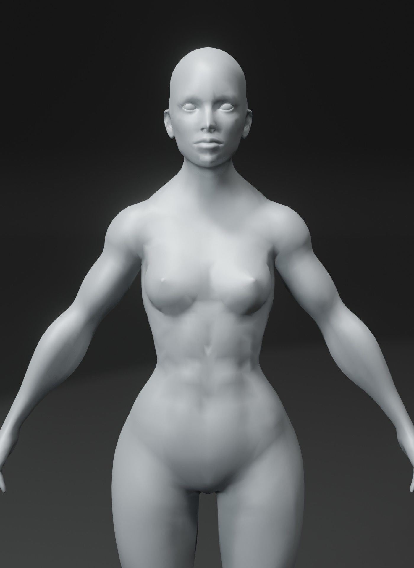 Superhero Female Body Base Mesh 3D Model 10k Polygons Low-poly 3D model_13