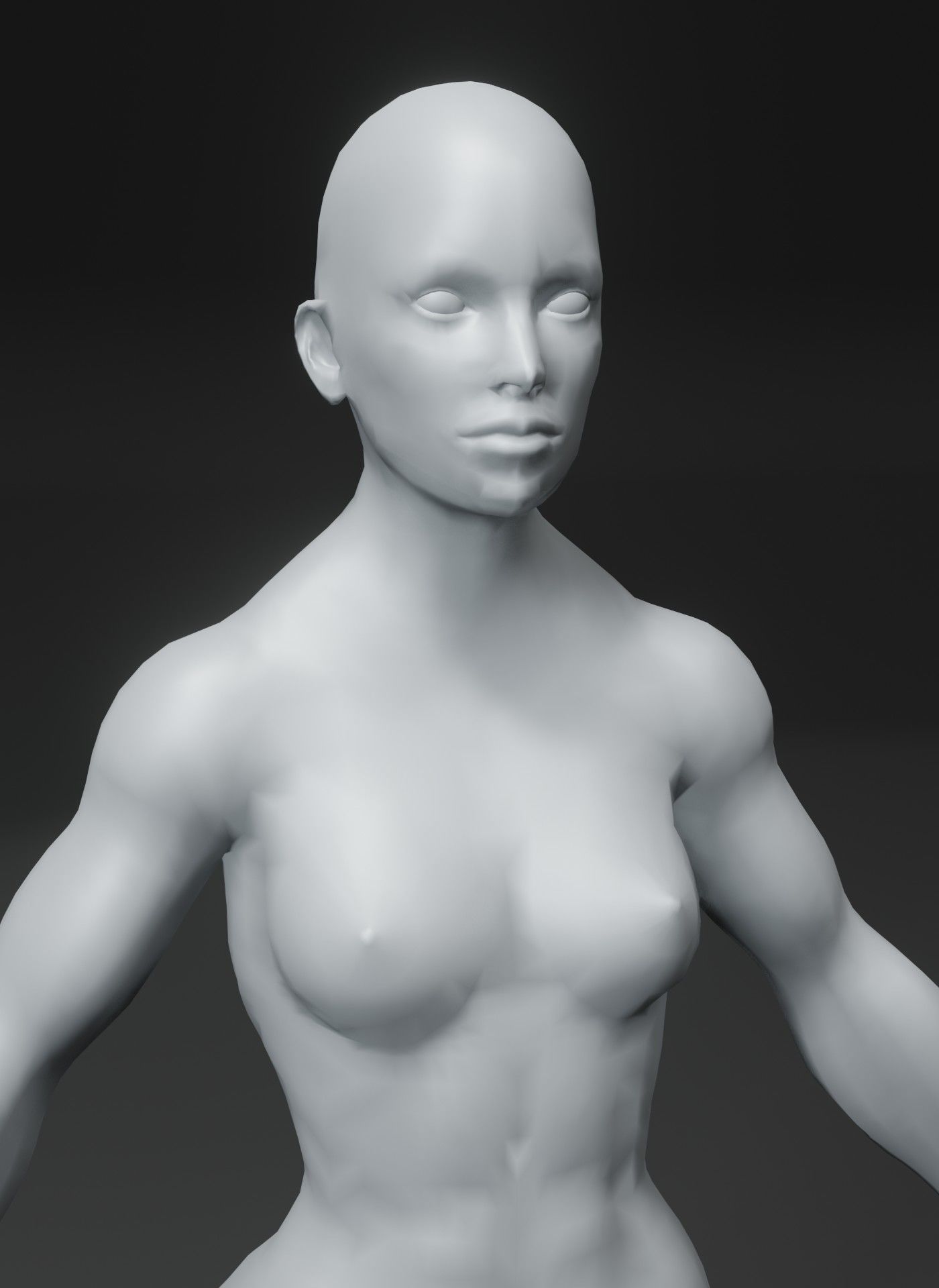 Superhero Female Body Base Mesh 3D Model 10k Polygons Low-poly 3D model_3