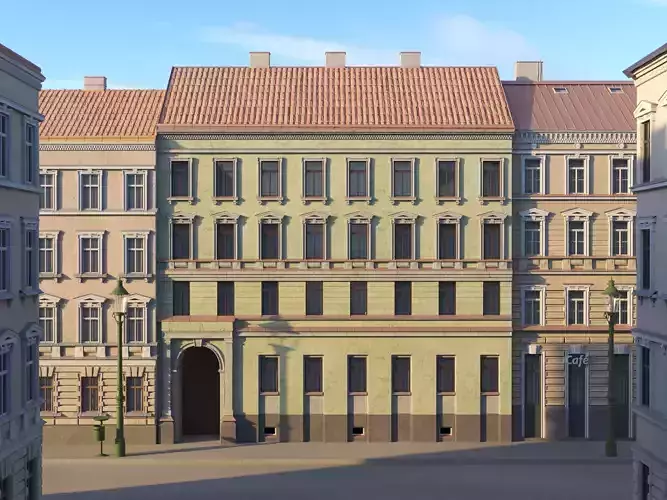 Street Facade Residantial Building Green