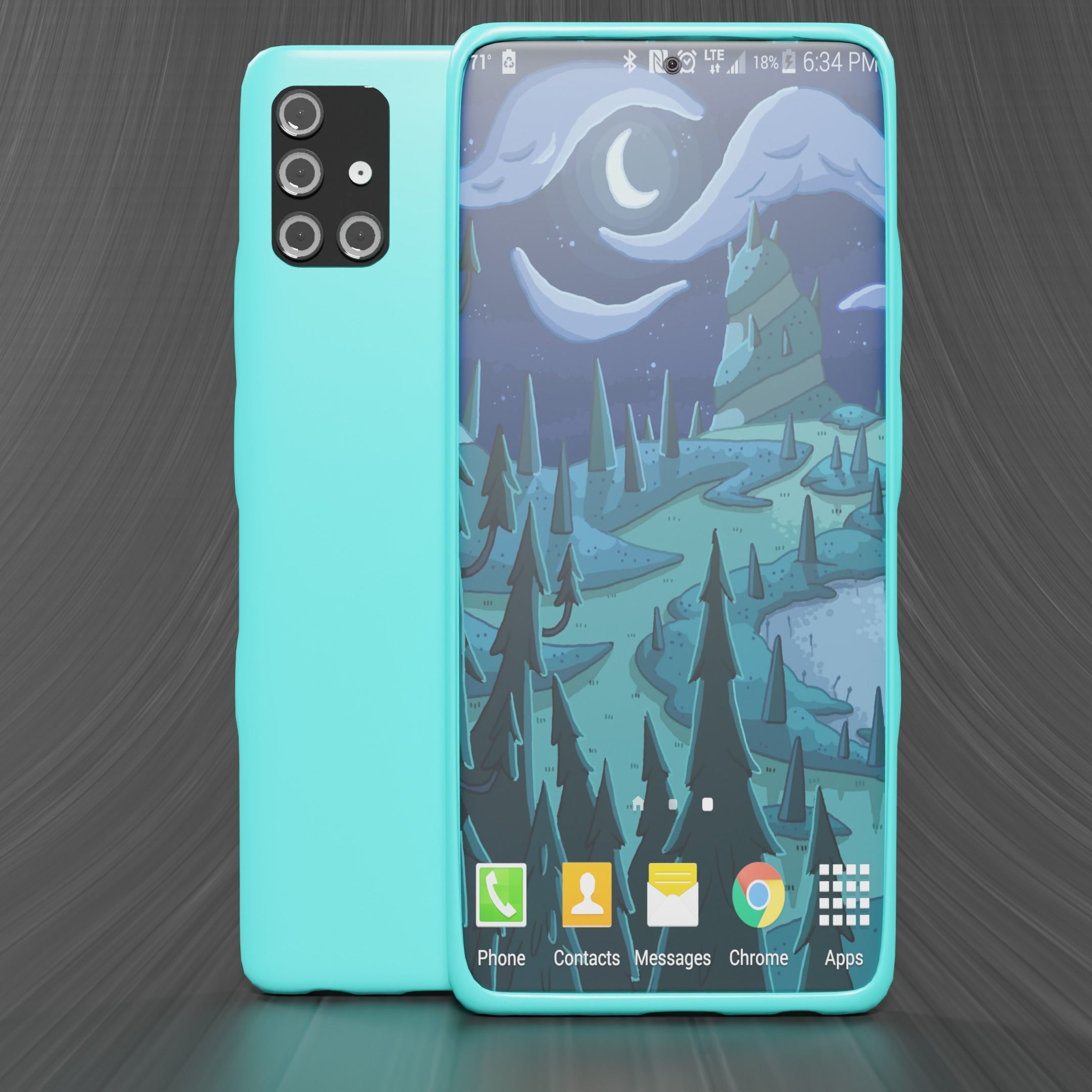 Samsung Galaxy A51 3D Model Free low-poly 3D model_2