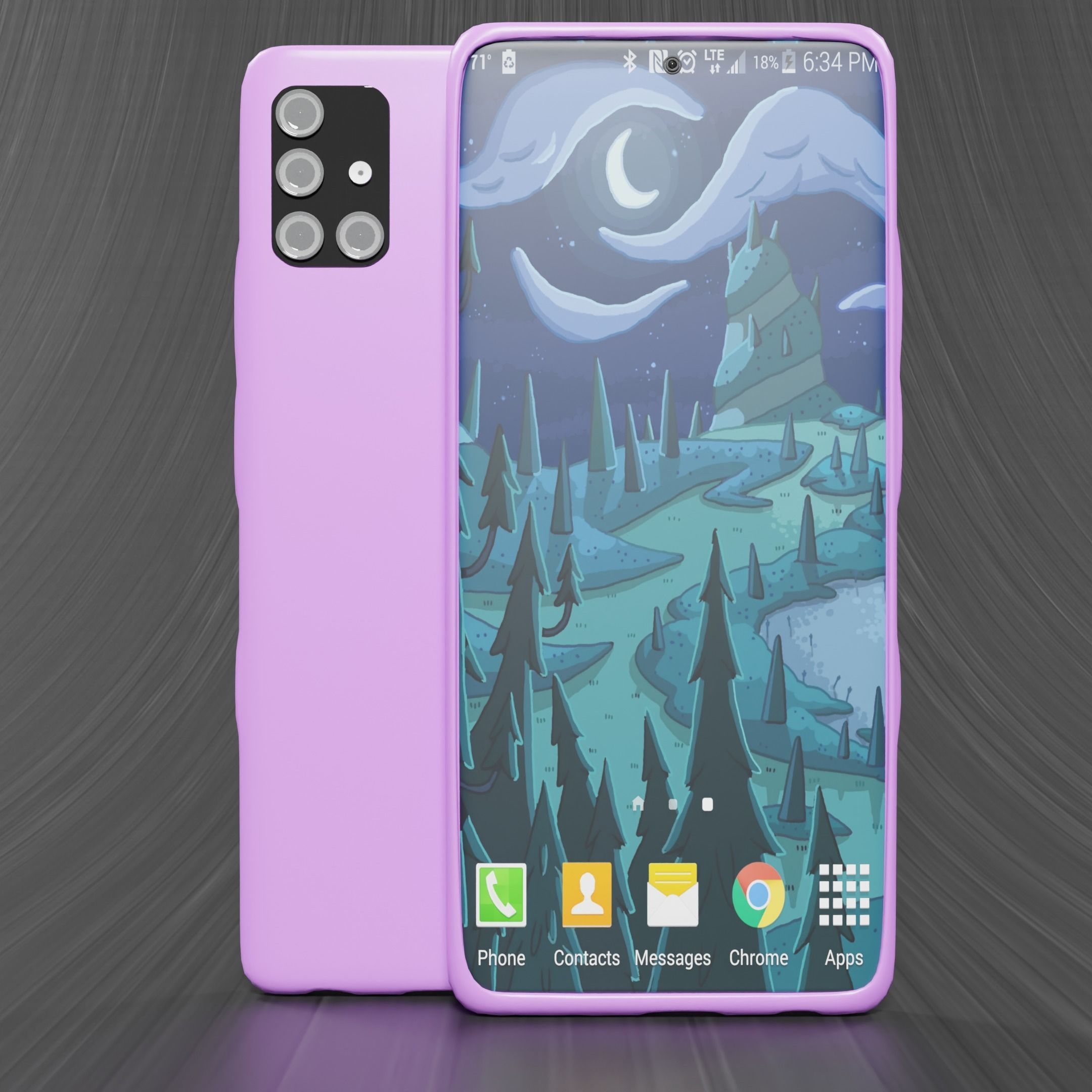 Samsung Galaxy A51 3D Model Free low-poly 3D model_5