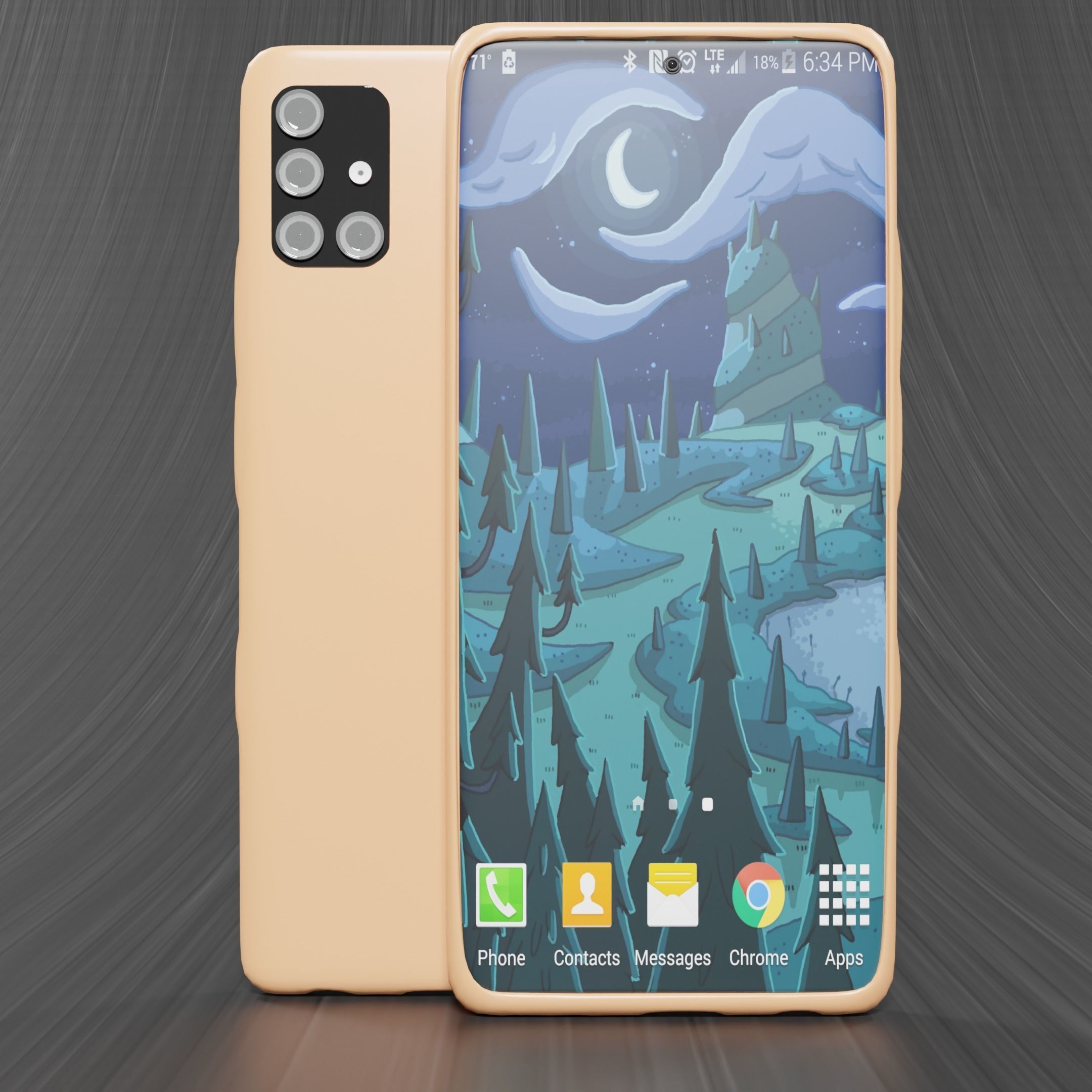 Samsung Galaxy A51 3D Model Free low-poly 3D model_3