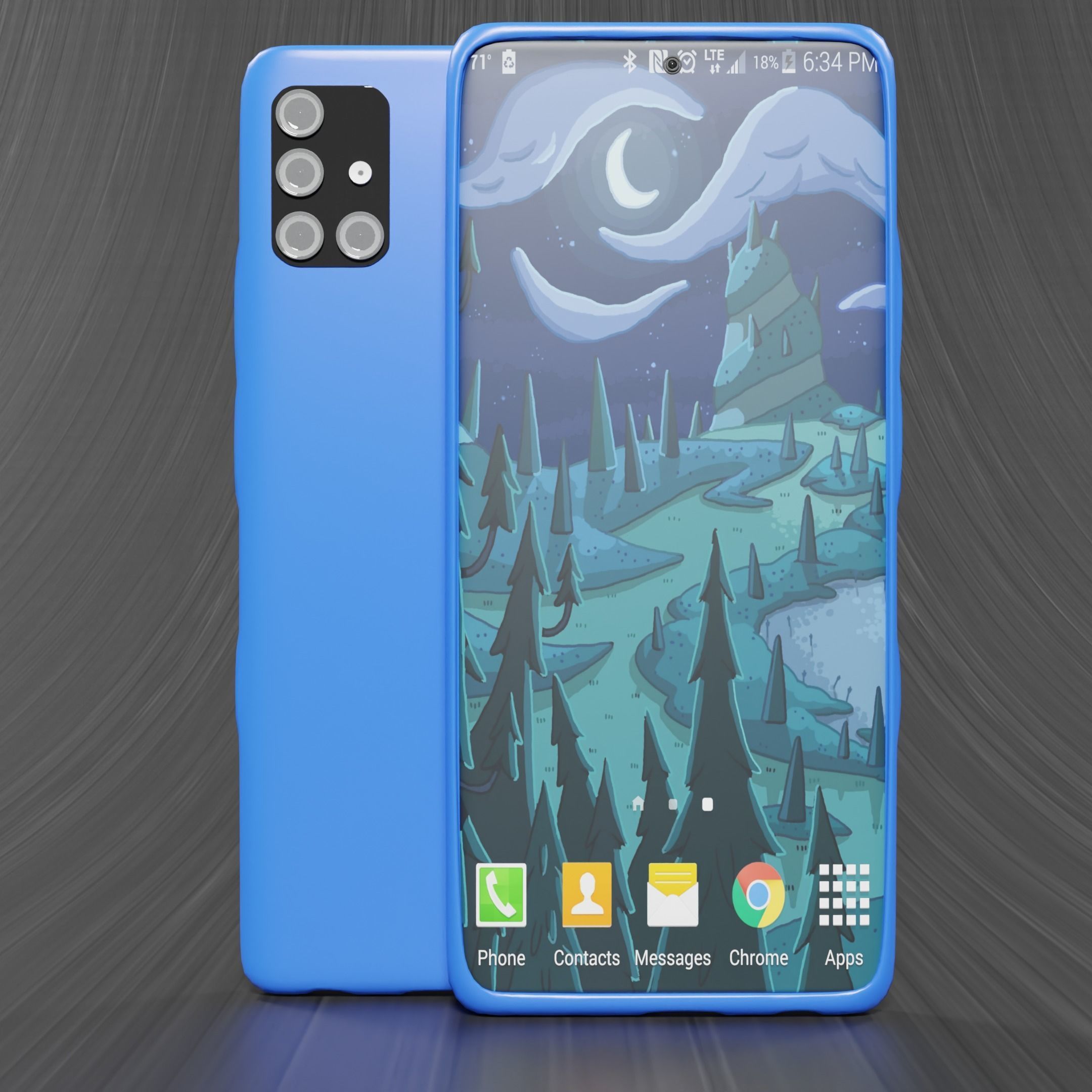 Samsung Galaxy A51 3D Model Free low-poly 3D model_6