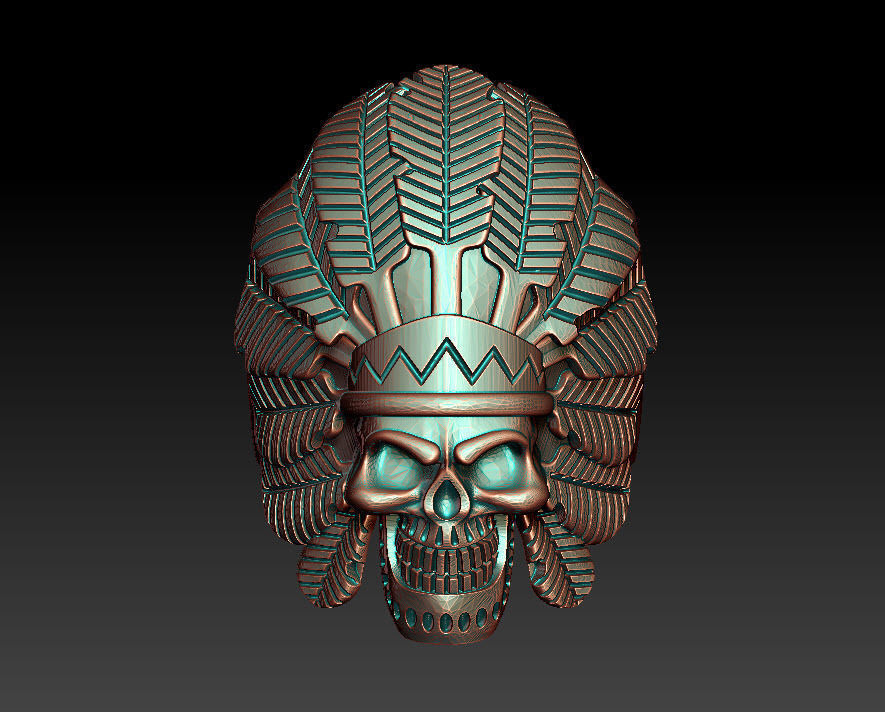 Skull ring Viking ring 3D print model_23