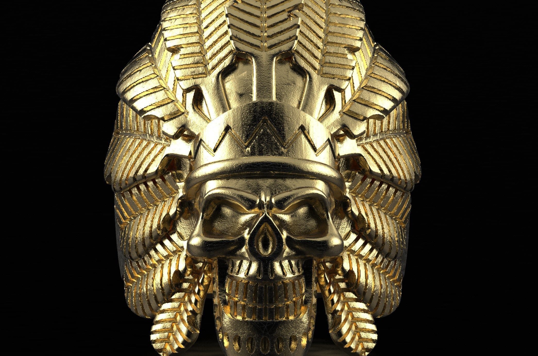 Skull ring Viking ring 3D print model_12